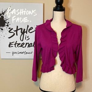 Ruffle shrug cardigan, S